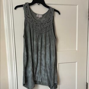 Knox Rose Charcoal Lace Detail Tank Top